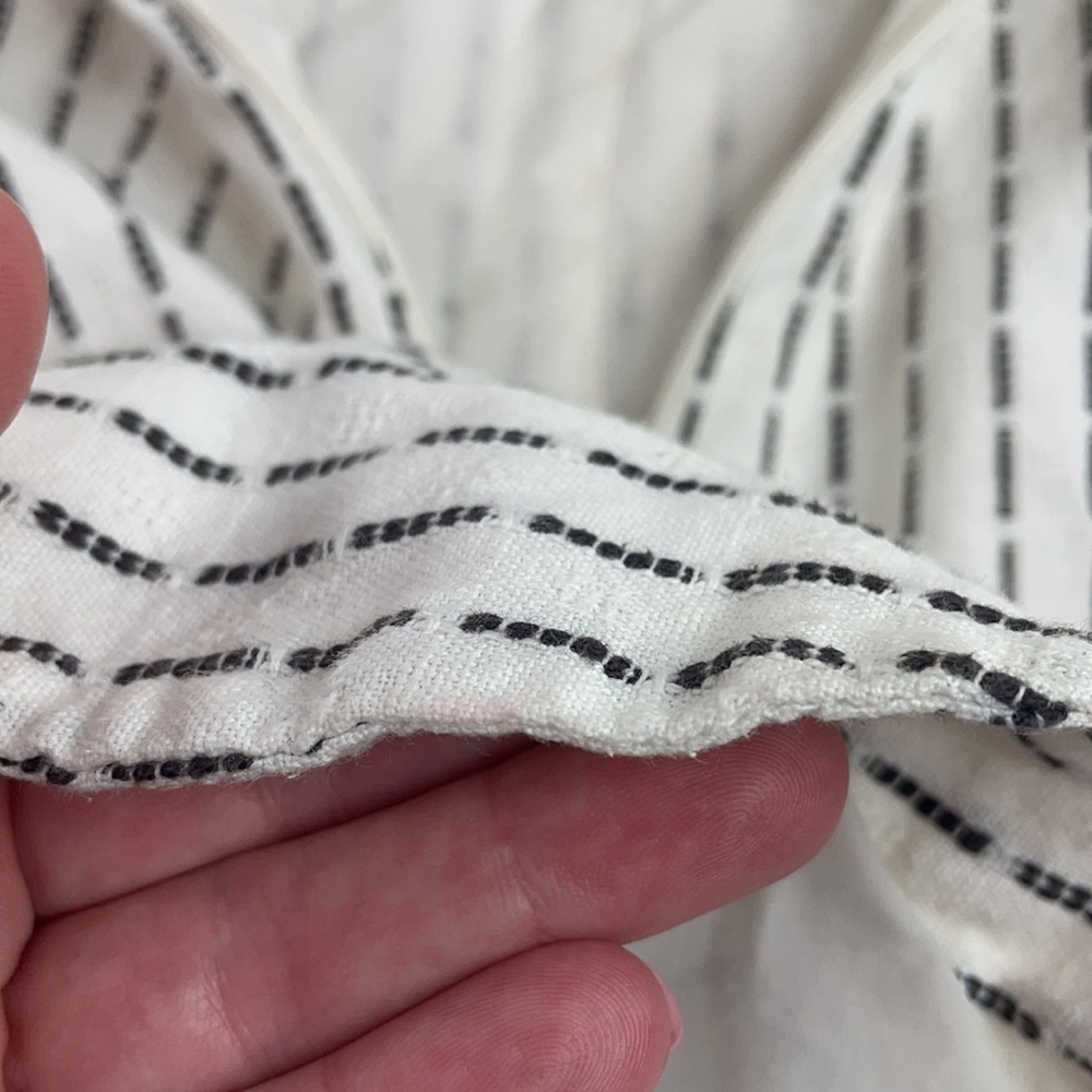 AMUR Cream Striped Ruffle Romper - Picture 13 of 15
